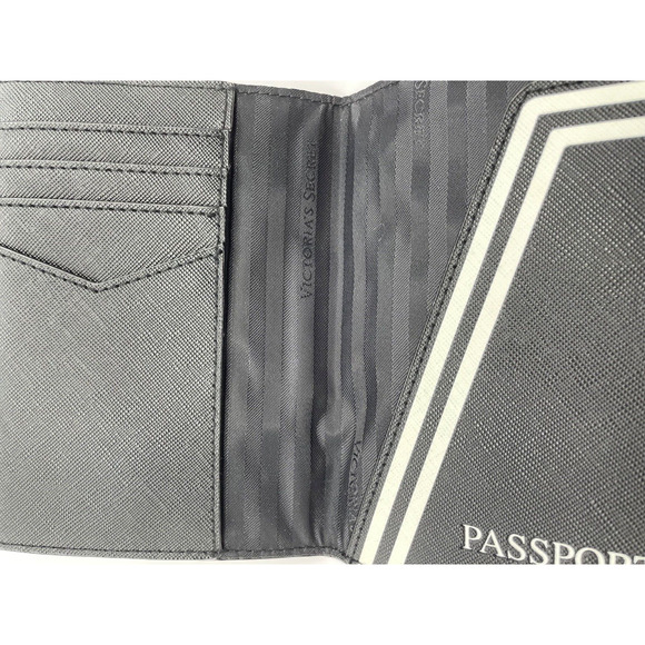 Victoria's Secret VS Monogram Passport Cover Black- White Logo Pre-owned - Picture 3 of 7